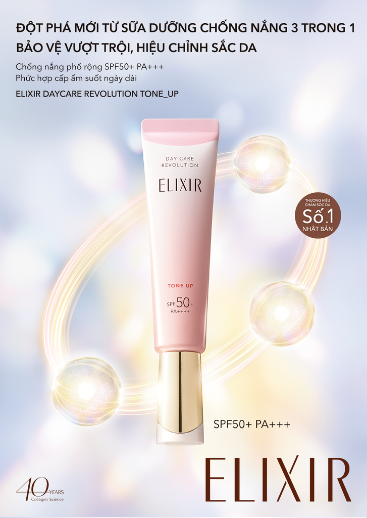  A47: DEAL 13: SỮA CHỐNG NẮNG NÂNG TÔNG ELIXIR SUPERIEUR DAY CARE REVOLUTION TONE UP + 35G 