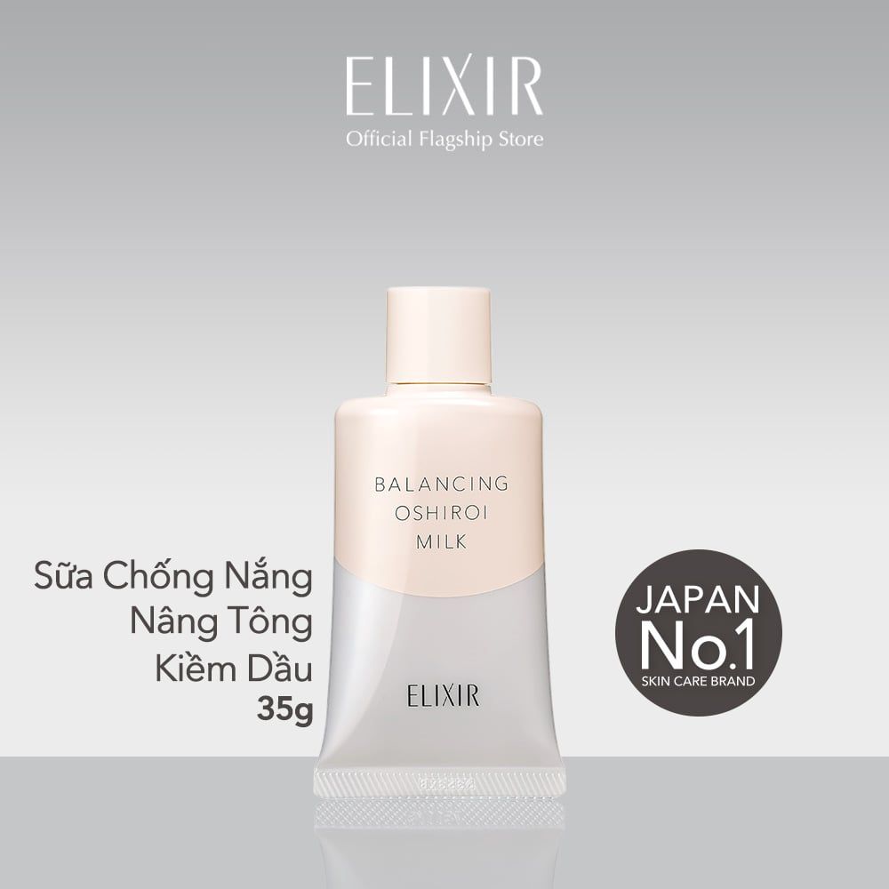  A52: DEAL 18: SỮA CHỐNG NẮNG DƯỠNG DA NÂNG TÔNG KIỀM DẦU ELIXIR REFLET BALANCING OSHIROI MILK C 35G 