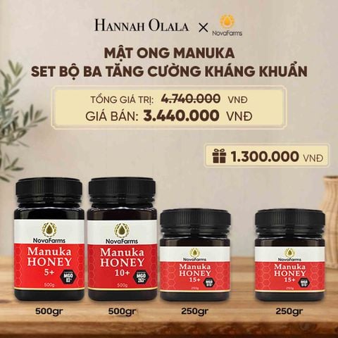  MẬT ONG MANUKA NOVAFARM – SET BỘ BA TĂNG CƯỜNG KHÁNG KHUẨN - D205 