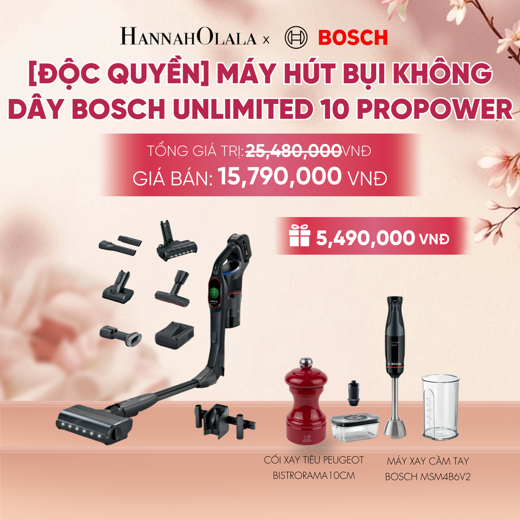  [ĐỘC QUYỀN] MÁY HÚT BỤI KHÔNG DÂY BOSCH UNLIMITED 10 PROPOWER BCS1051POW, MÀU ĐEN. - A1536 