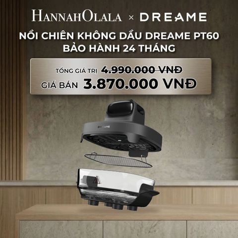  DEAL 1: DREAME PT60 NỒI CHIÊN KHÔNG DẦU THỦY TINH 2 LÒNG NỒI 2.5L VÀ 4.5L - CÔNG SUẤT 1500W- BH 1 ĐỔI 1 TRONG 24 THÁNG 
