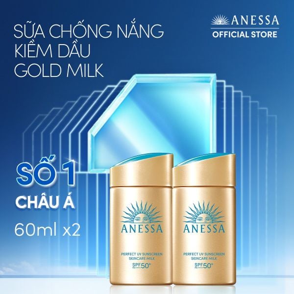  M55_DEAL 2: COMBO SỮA CHỐNG NẮNG DƯỠNG DA KIỀM DẦU BẢO VỆ HOÀN HẢO ANESSA GOLD MILK SPF50+ PA++++ 60MLX2 