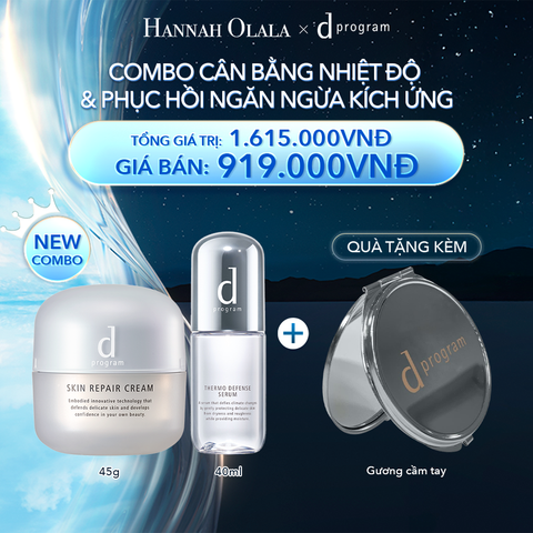 A32_DEAL 14: COMBO KEM DƯỠNG ẨM VÀ PHỤC HỒI DA & SERUM CÂN BẰNG NHIỆT ĐỘ DA D PROGRAM SKIN REPAIR CREAM 45G + THERMO SERUM 40ML 