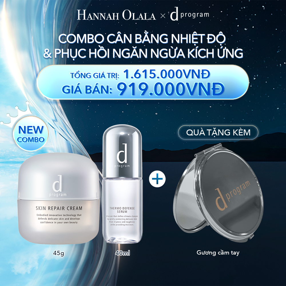  A32_DEAL 14: COMBO KEM DƯỠNG ẨM VÀ PHỤC HỒI DA & SERUM CÂN BẰNG NHIỆT ĐỘ DA D PROGRAM SKIN REPAIR CREAM 45G + THERMO SERUM 40ML 