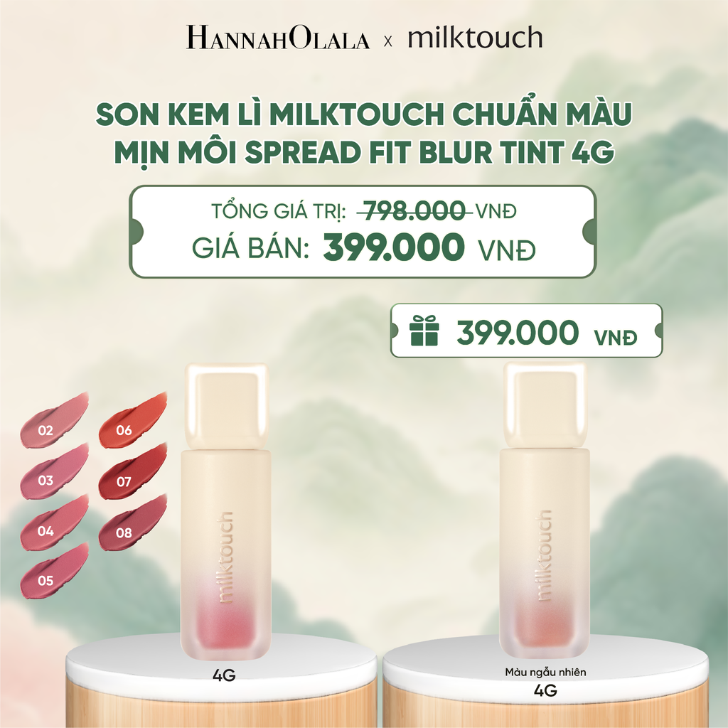  SON KEM LÌ MILKTOUCH MỊN MÔI SPREAD FIT BLUR TINT 4G - DEAL 1 - A2063 