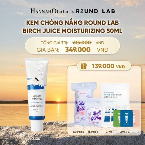  KEM CHỐNG NẮNG ROUND LAB BIRCH JUICE MOISTURIZING 50ML BẢO VỆ DA QUANG PHỔ RỘNG - B607 
