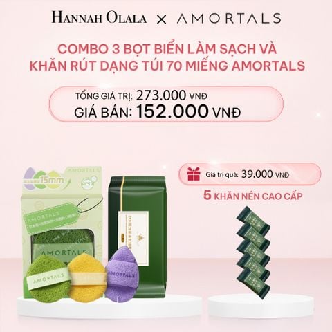  E699_DEAL 1: COMBO 3 BỌT BIỂN LÀM SẠCH VÀ KHĂN RÚT DẠNG TÚI 70 MIẾNG AMORTALS 
