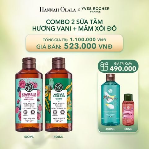  DEAL 5: COMBO 2 SỮA TẮM HƯƠNG VANI + MÂM XÔI ĐỎ 