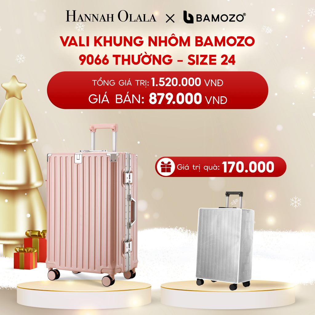  DEAL 3: VALI BAMOZO KHUNG NHÔM 9066 BẢN THƯỜNG (TẶNG BỌC VALI TRONG SUỐT) 