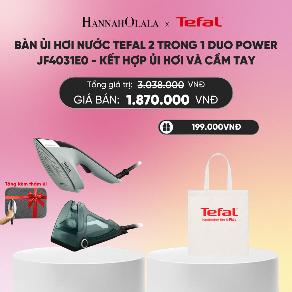  BÀN ỦI HƠI NƯỚC TEFAL 2 TRONG 1 DUO POWER JF4031E0 - KẾT HỢP ỦI HƠI VÀ CẦM TAY_A371 