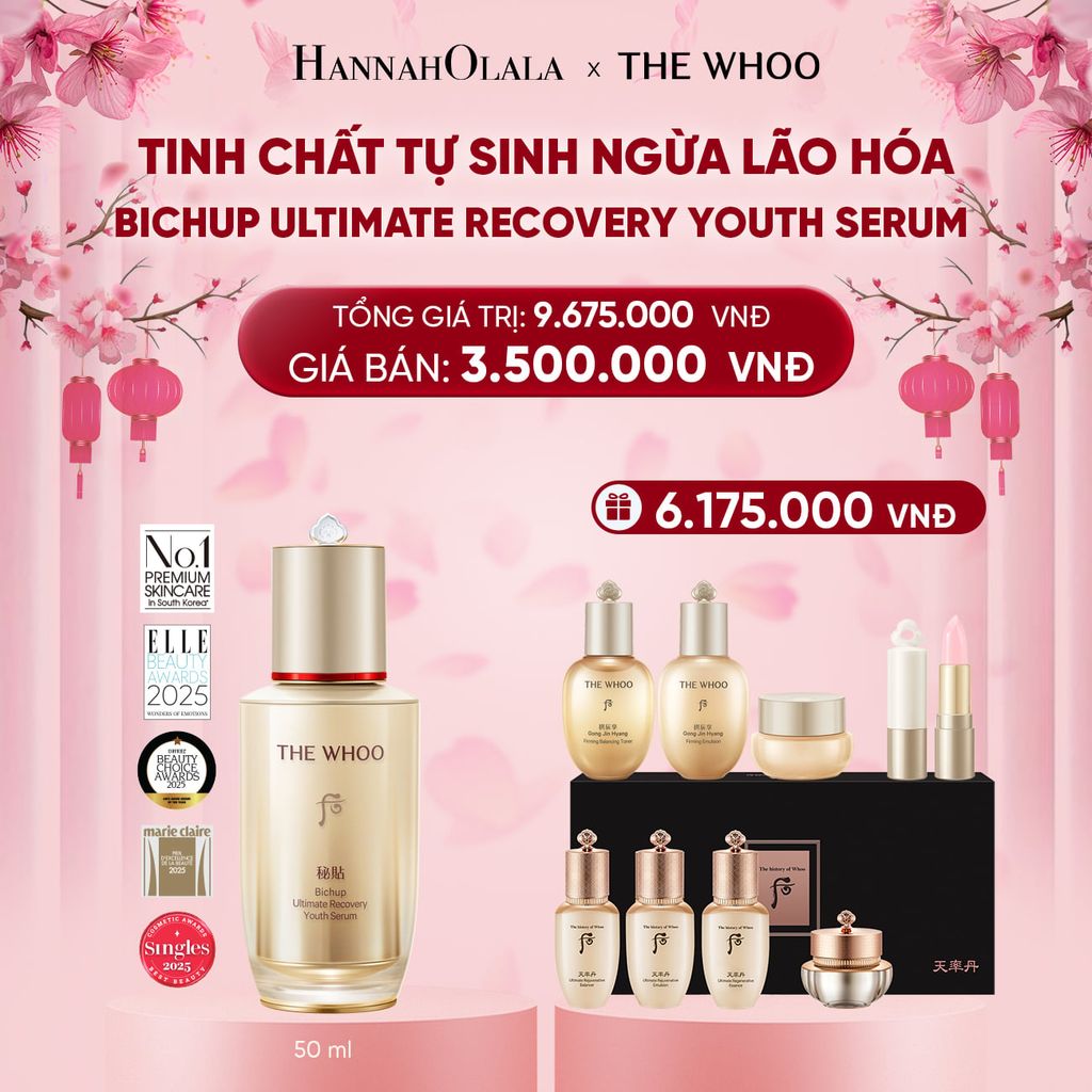 [GIAO HÀNG TỪ 08.01] DEAL 1: TINH CHẤT TỰ SINH NGỪA LÃO HÓA THẾ HỆ THỨ 4 THE WHOO BICHUP ULTIMATE RECOVERY YOUTH SERUM 50ML 