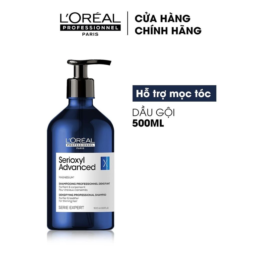  DẦU GỘI LÀM SẠCH TÓC & GIÚP TÓC TRÔNG DÀY HƠN SERIOXYL ADVANCED 500ML - DÀNH CHO TÓC THƯA, MẢNH, RỤNG - D17 