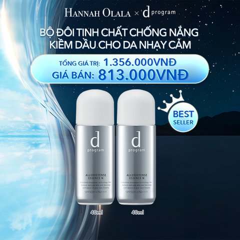  A33_DEAL 2: BỘ ĐÔI TINH CHẤT CHỐNG NẮNG KIỀM DẦU AN TOÀN CHO DA NHẠY CẢM D PROGRAM ALLERDEFENSE ESSENCE 40ML 