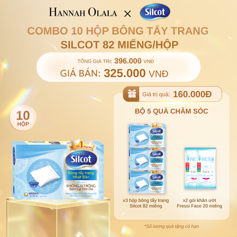  C202_DEAL 1: COMBO 10 HỘP BÔNG TRANG ĐIỂM (BÔNG TẨY TRANG) SILCOT 82 MIẾNG/HỘP 