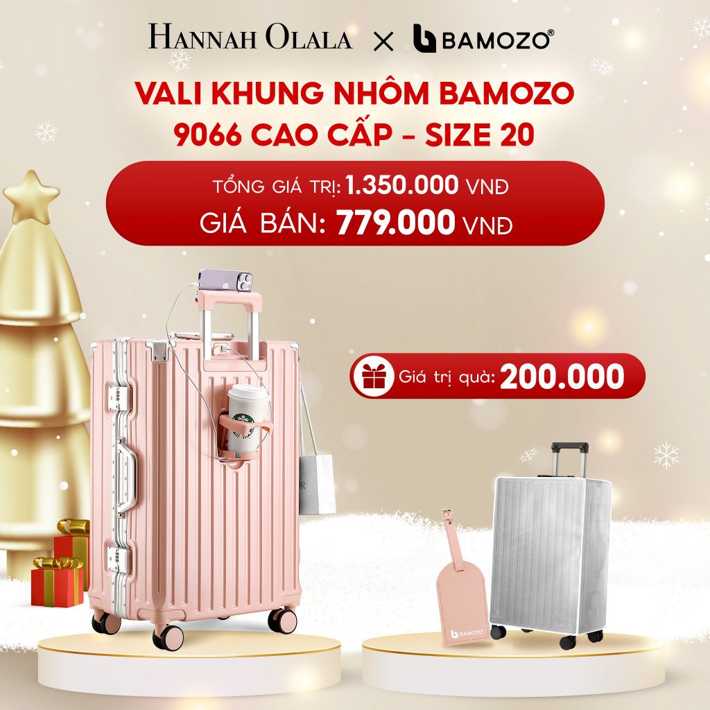  DEAL 2: VALI BAMOZO KHUNG NHÔM 9066 BẢN CAO CẤP (TẶNG BỌC VALI CC TRONG SUỐT + TAG VALI DA CHỐNG THẤT LẠC) 