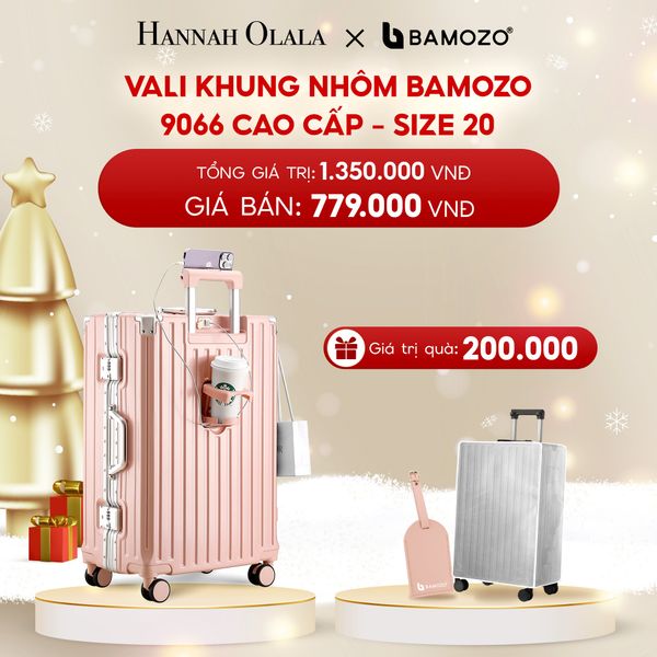  A1603_DEAL 2: VALI BAMOZO KHUNG NHÔM 9066 BẢN CAO CẤP (TẶNG BỌC VALI CC TRONG SUỐT + TAG VALI DA CHỐNG THẤT LẠC) 