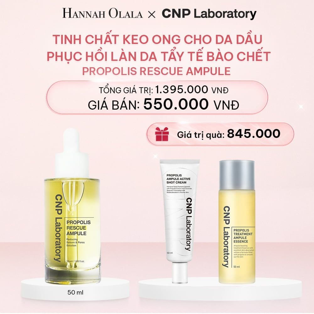  E210_DEAL 29: TINH CHẤT KEO ONG CHO DA DẦU PHỤC HỒI LÀN DA TẨY TẾ BÀO CHẾT CNP PROPOLIS RESCUE AMPULE 50ML 