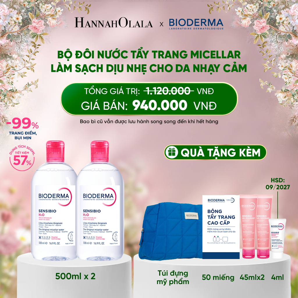  DEAL 1: BỘ ĐÔI NƯỚC TẨY TRANG MICELLAR LÀM SẠCH DỊU NHẸ CHO DA NHẠY CẢM 