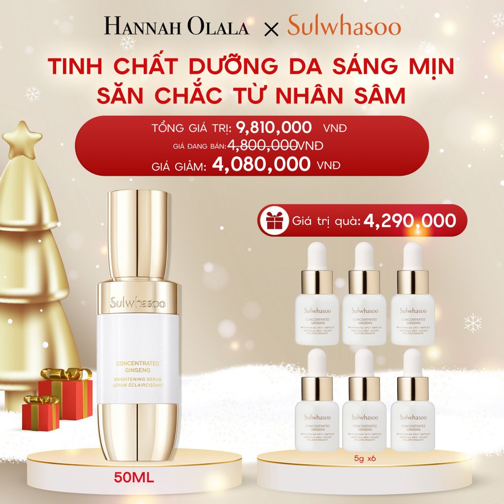  A269_DEAL 9: TINH CHẤT DƯỠNG DA SÁNG MỊN, CĂNG MƯỚT TỪ NHÂN SÂM SULWHASOO CONCENTRATED GINSENG BRIGHTENING SERUM 50ML 