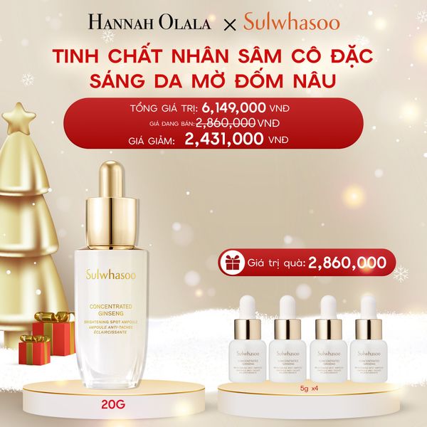  A270_DEAL 10: TINH CHẤT NHÂN SÂM CÔ ĐẶC SÁNG DA MỜ ĐỐM NÂU SULWHASOO CONCENTRATED GINSENG BRIGHTENING SPOT AMPOULE 20G 