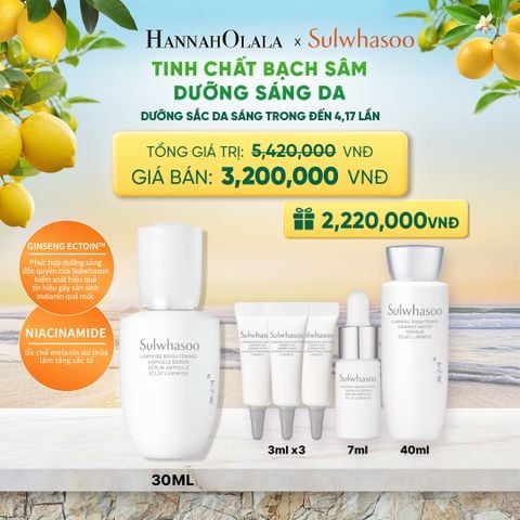  MỚI - TINH CHẤT BẠCH SÂM DƯỠNG SÁNG SULWHASOO LUMIWISE BRIGHTENING SERUM 30ML 