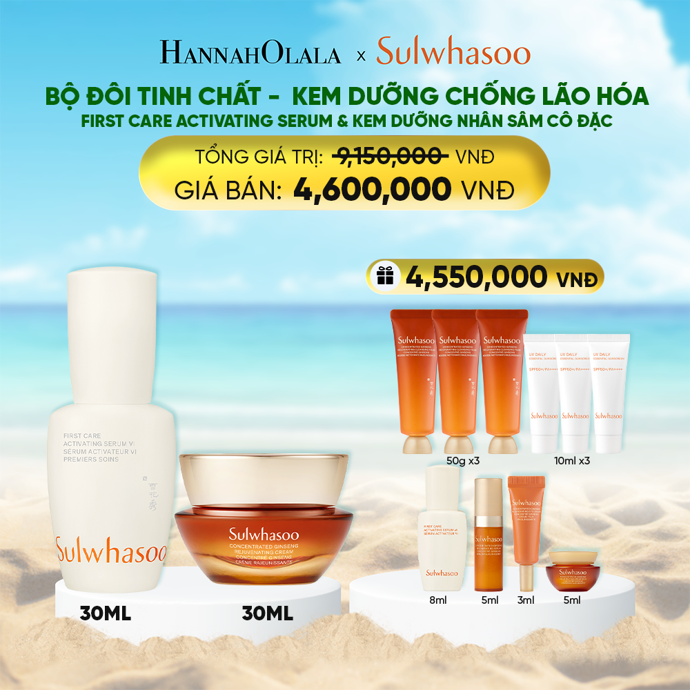 Deal 10: bộ đôi sản phẩm tinh chất first care tăng cường hàng rào bảo vệ da 30ml và kem dưỡng nhân sâm cô đặc 30ml