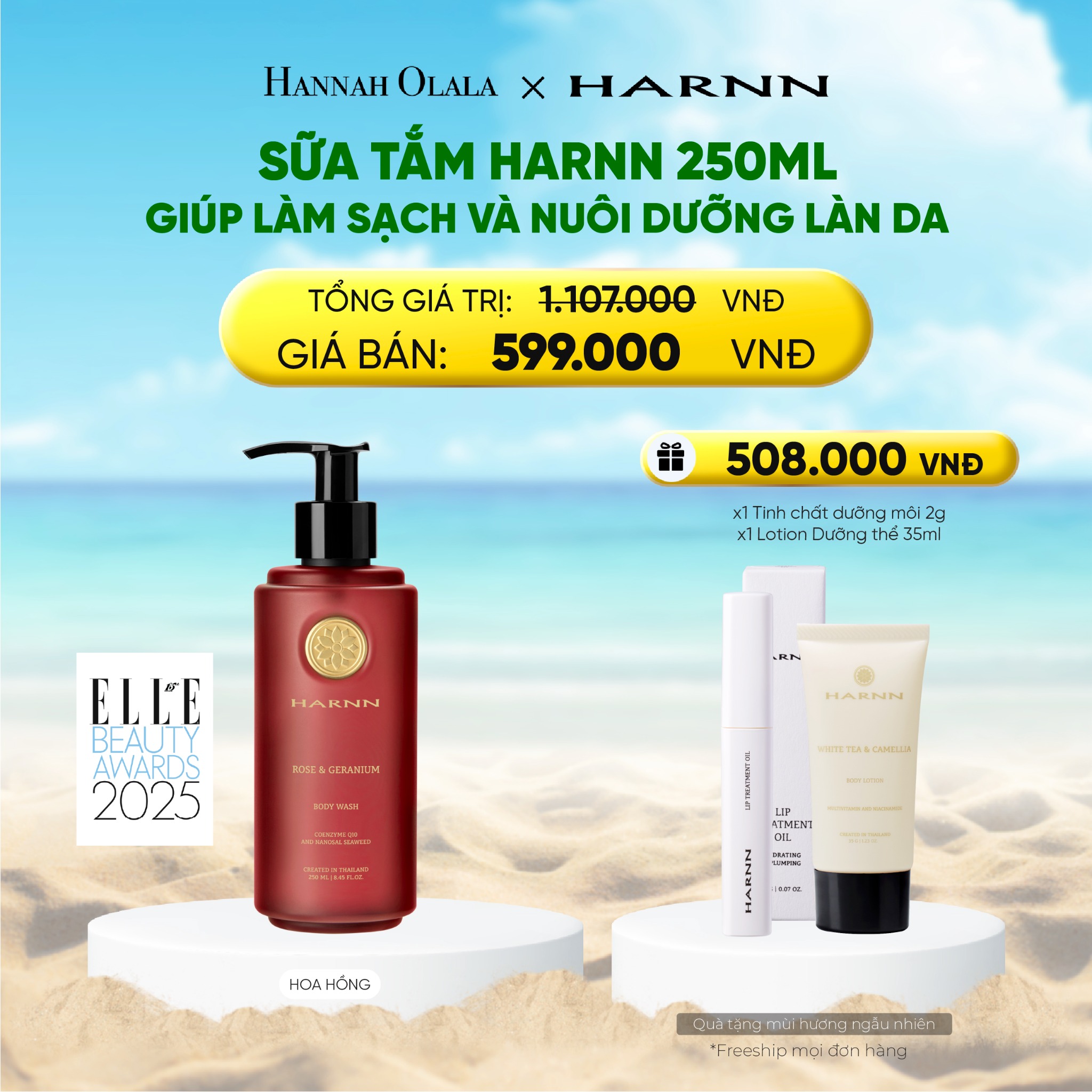 A1099_deal 1: sữa tắm harnn 250ml giúp làm sạch và nuôi dưỡng làn da