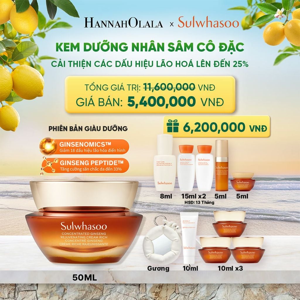  [PHIÊN BẢN GIÀU DƯỠNG] KEM DƯỠNG NHÂN SÂM CÔ ĐẶC CONCENTRATED GINSENG REJUVENATING CREAM RICH 50ML 