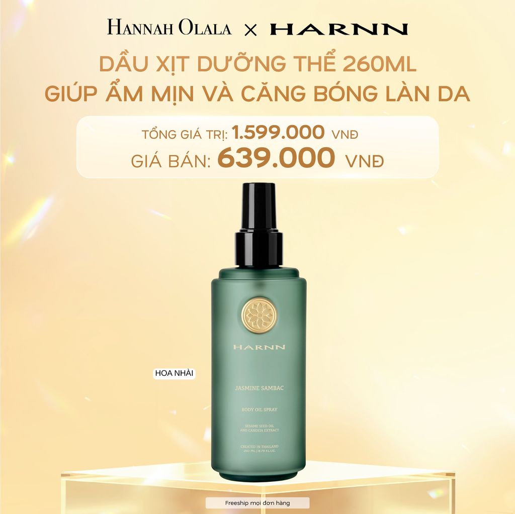  DEAL 1: BODY OIL SPRAY - DẦU XỊT DƯỠNG THỂ HARNN HƯƠNG JUNIPERBERY & CEDAWOOD 260 ML (DATE 11/2026) 