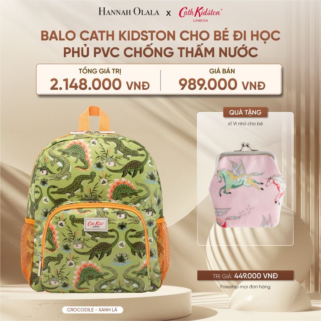  DEAL 1: BALO CATH KIDSTON CHO BÉ ĐI HỌC PHỦ PVC CHỐNG THẤM NƯỚC 