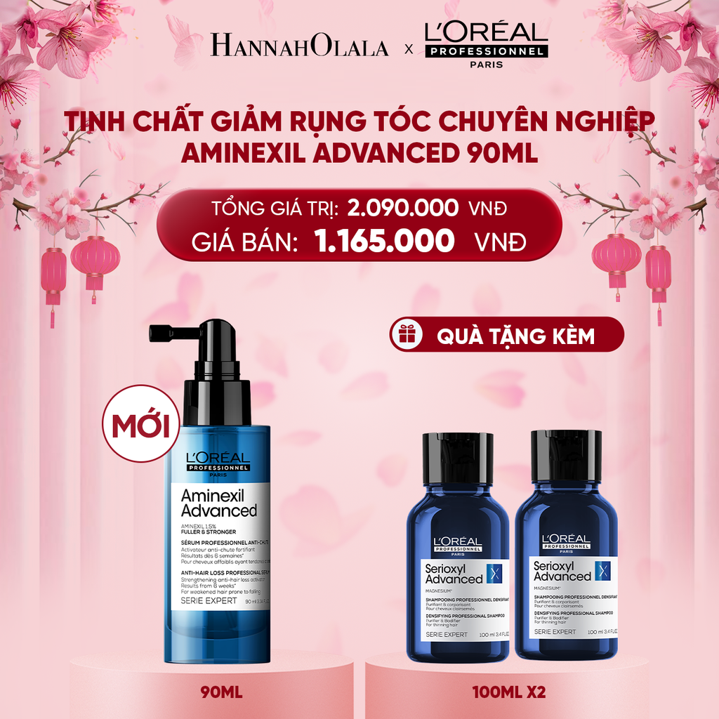  DEAL 10: [MỞ BÁN ĐỘC QUYỀN] TINH CHẤT XỊT GIẢM RỤNG TÓC CHUYÊN NGHIỆP L'ORÉAL PROFESSIONNEL AMINEXIL ADVANCED 90ml 