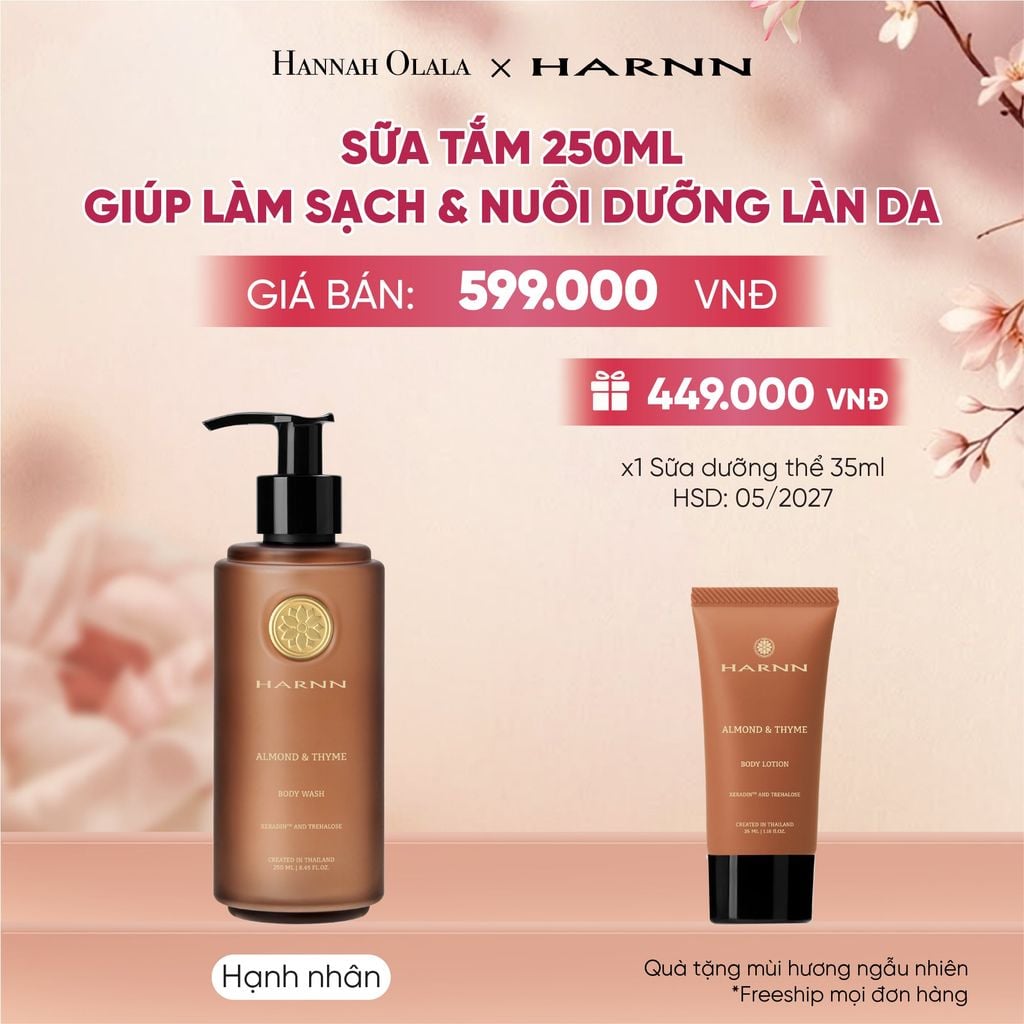  SỮA TẮM HARNN 250ML GIÚP LÀM SẠCH VÀ NUÔI DƯỠNG LÀN DA - A1400 
