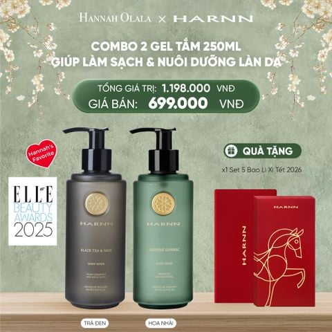  DEAL 1: [TẶNG SET 5 BAO LÌ XÌ HARNN] COMBO 2 GEL TẮM HARNN 250ML GIÚP LÀM SẠCH VÀ NUÔI DƯỠNG LÀN DA 