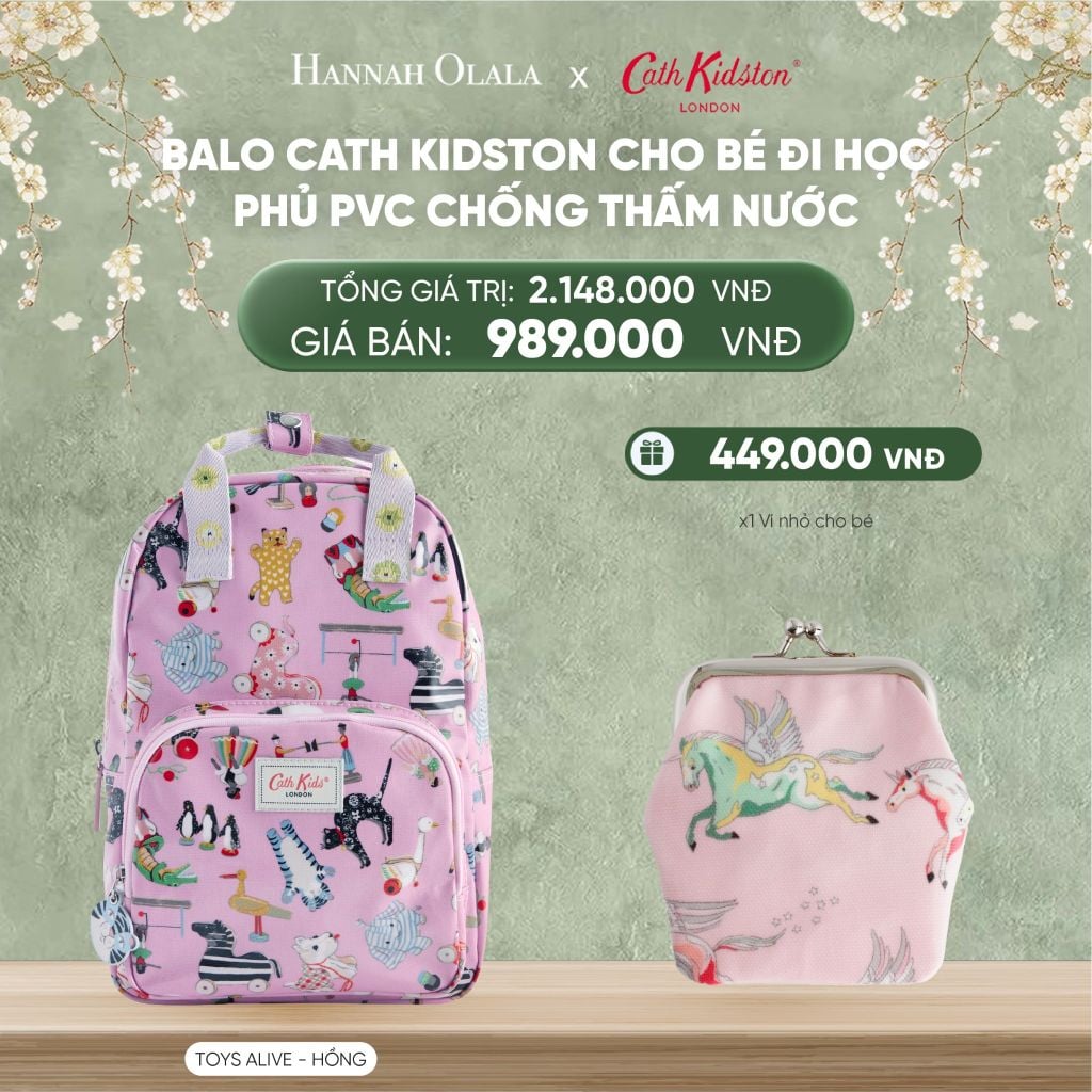  DEAL 1: BALO CATH KIDSTON CHO BÉ ĐI HỌC PHỦ PVC CHỐNG THẤM NƯỚC 