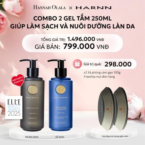  E998: DEAL 1: COMBO 2 GEL TẮM HARNN 250ML GIÚP LÀM SẠCH VÀ NUÔI DƯỠNG LÀN DA 