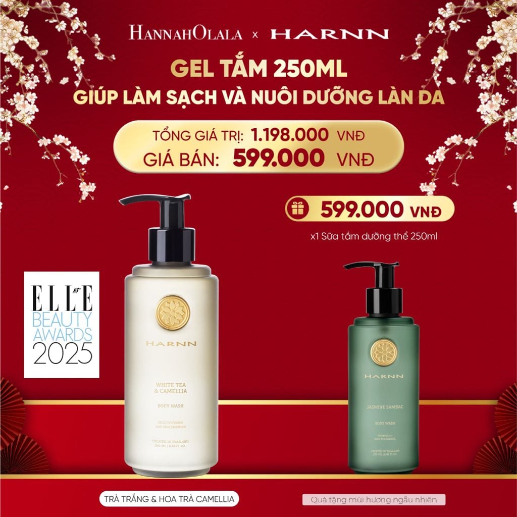 DEAL 1: GEL TẮM HARNN 250ML GIÚP LÀM SẠCH VÀ NUÔI DƯỠNG LÀN DA 