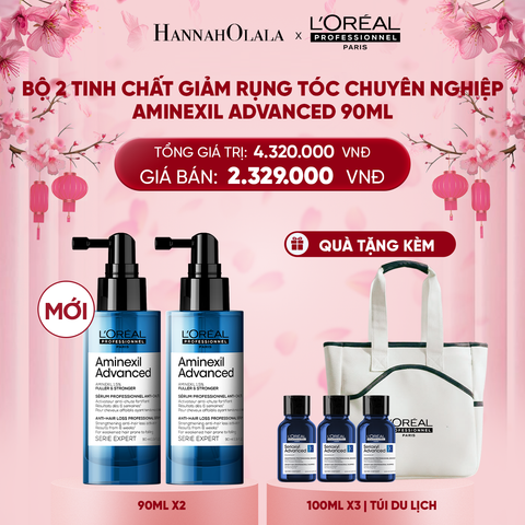  DEAL 11: [SẢN PHẨM MỚI] BỘ 2 TINH CHẤT XỊT GIẢM RỤNG TÓC CHUYÊN NGHIỆP L'ORÉAL PROFESSIONNEL AMINEXIL ADVANCED 90ml 