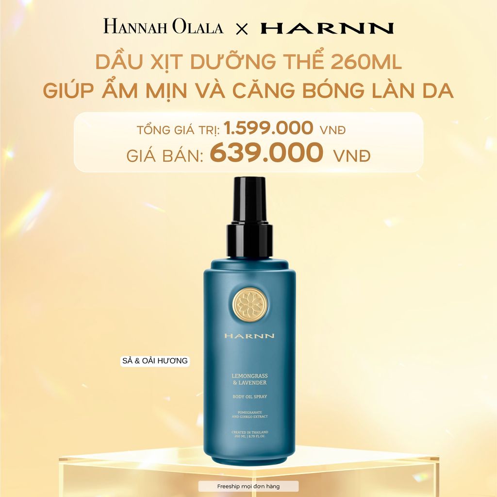  DEAL 1: BODY OIL SPRAY - DẦU XỊT DƯỠNG THỂ HARNN HƯƠNG JUNIPERBERY & CEDAWOOD 260 ML (DATE 11/2026) 