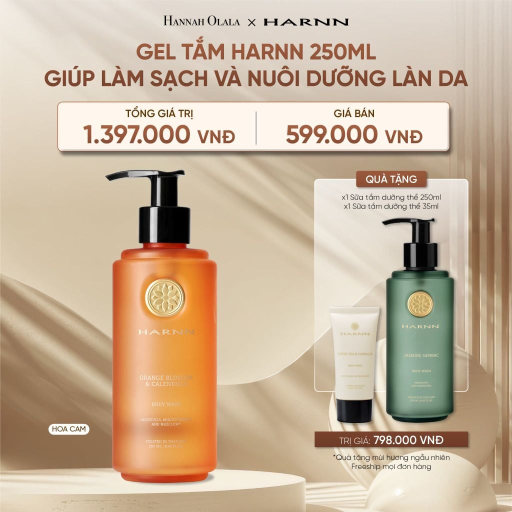  DEAL 1: [MUA 1 TẶNG 1] GEL TẮM HARNN 250ML GIÚP LÀM SẠCH VÀ NUÔI DƯỠNG LÀN DA 
