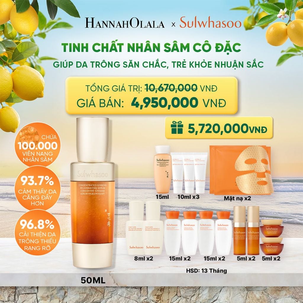 TINH CHẤT NHÂN SÂM CÔ ĐẶC CONCENTRATED GINSENG REJUVENATING SERUM 50ML 