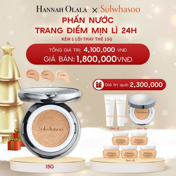  A282_DEAL 5A: PHẤN NƯỚC TRANG ĐIỂM MỊN LÌ 24H (KÈM LÕI THAY THẾ) SULWHASOO PERFECTING CUSHION 15GX2 