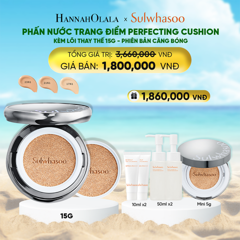  DEAL 5B: PHẤN NƯỚC TRANG ĐIỂM MỎNG NHẸ SÁNG TRONG (KÈM LÕI THAY THẾ) SULWHASOO PERFECTING CUSHION AIRY 15GX2 