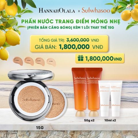  PHẤN NƯỚC TRANG ĐIỂM MỎNG NHẸ SÁNG TRONG (KÈM LÕI THAY THẾ) SULWHASOO PERFECTING CUSHION AIRY 15GX2 