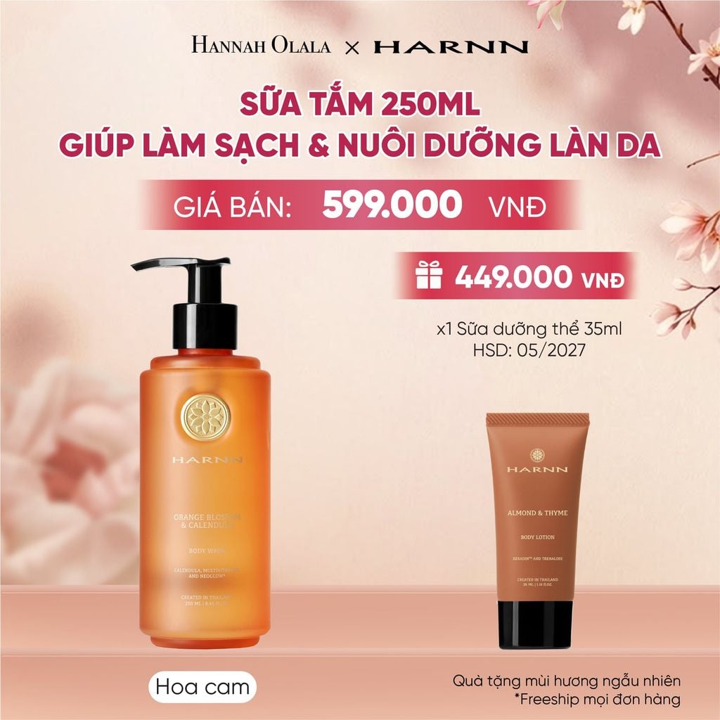  SỮA TẮM HARNN 250ML GIÚP LÀM SẠCH VÀ NUÔI DƯỠNG LÀN DA - A1400 