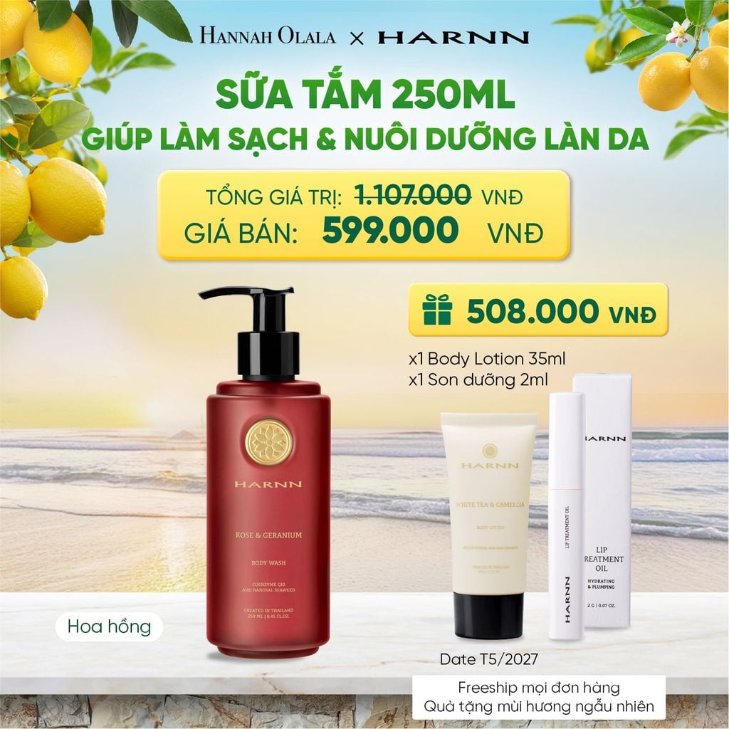  SỮA TẮM HARNN 250ML GIÚP LÀM SẠCH VÀ NUÔI DƯỠNG LÀN DA 