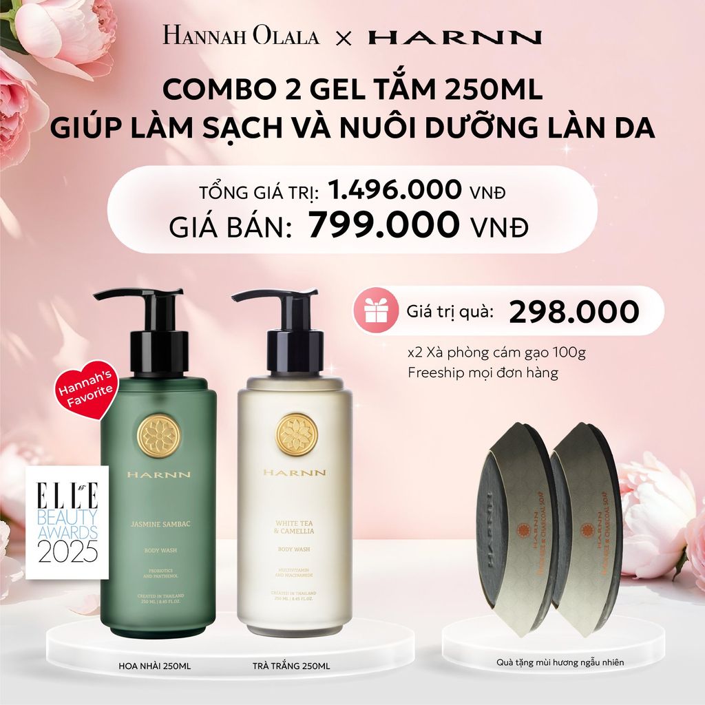  E998: DEAL 1: COMBO 2 GEL TẮM HARNN 250ML GIÚP LÀM SẠCH VÀ NUÔI DƯỠNG LÀN DA 
