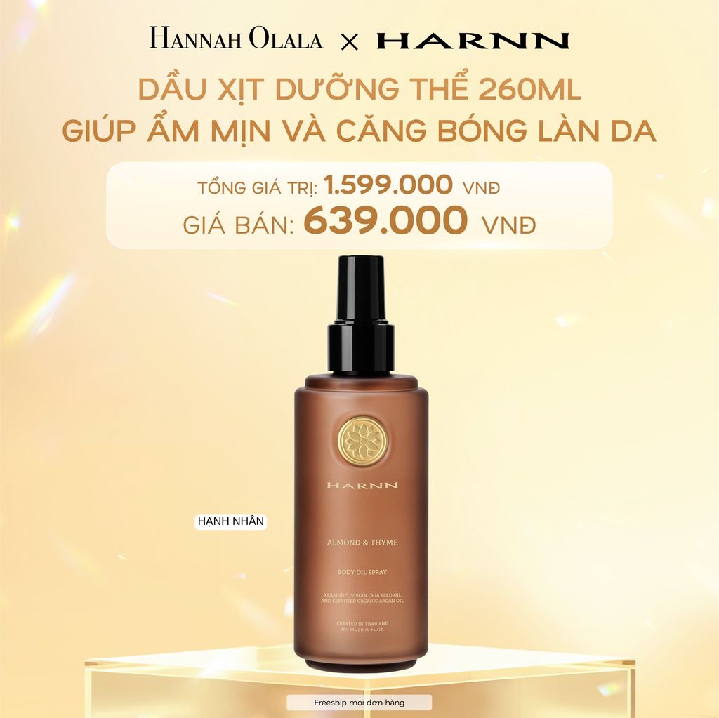  DEAL 1: BODY OIL SPRAY - DẦU XỊT DƯỠNG THỂ HARNN HƯƠNG JUNIPERBERY & CEDAWOOD 260 ML (DATE 11/2026) 