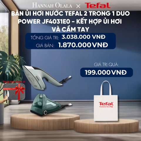  BÀN ỦI HƠI NƯỚC TEFAL 2 TRONG 1 DUO POWER JF4031E0 - KẾT HỢP ỦI HƠI VÀ CẦM TAY 