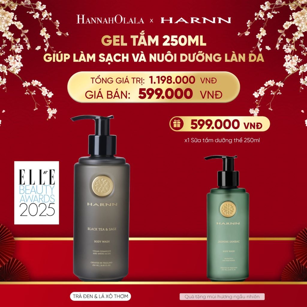  DEAL 1: GEL TẮM HARNN 250ML GIÚP LÀM SẠCH VÀ NUÔI DƯỠNG LÀN DA 