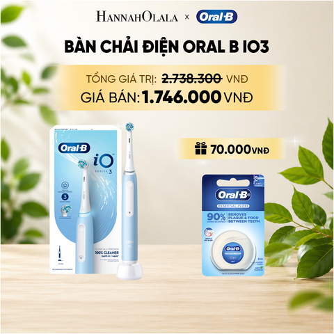  [FLASH DEAL] BÀN CHẢI ĐIỆN ORAL-B iO3 CHÍNH HÃNG - CÔNG NGHỆ BẢO VỆ NƯỚU CHỦ ĐỘNG – LÀM SẠCH SÂU – CHỐNG NƯỚC IPX7 _ A70 